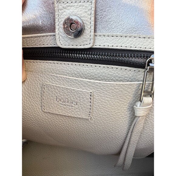 Boikler New York White Pebbled Leather Tote Bag With Inner Pockets & Snap Closur - Picture 5 of 8